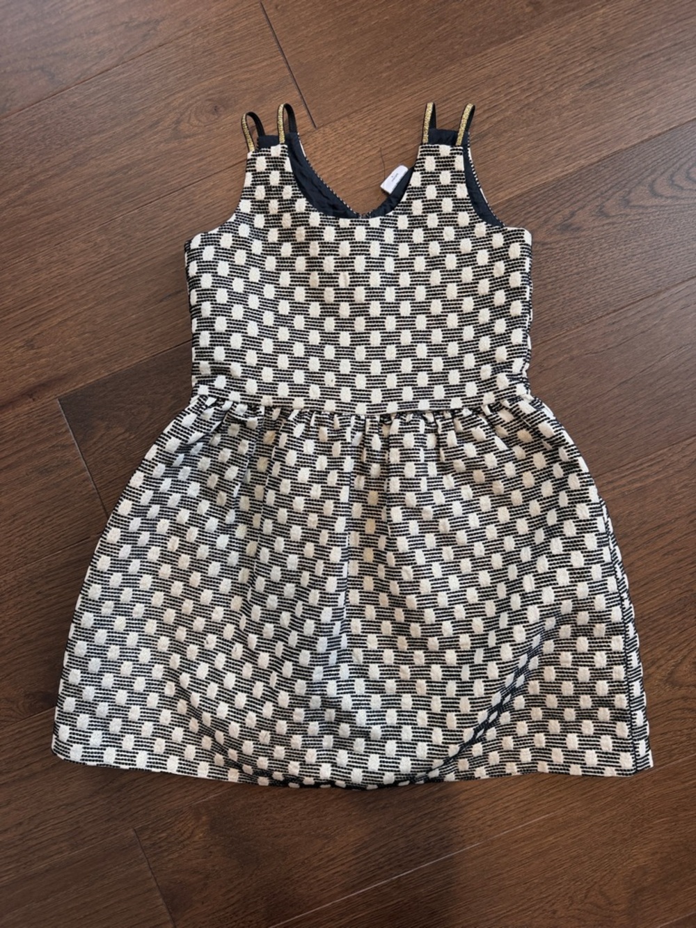 Egg by Susan Lazar Black and Cream Patterned Knit Dress - Sleeveless - C36-037